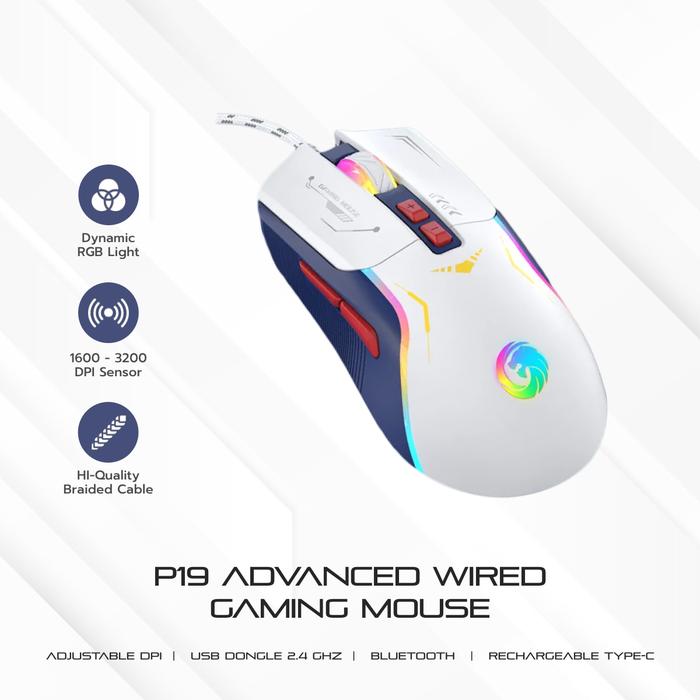 7D Wired Optical Macro Gaming Mouse Luminous 7D with Colorful Glare Backlit for Office Esports & for Mac Drive Shooting Games